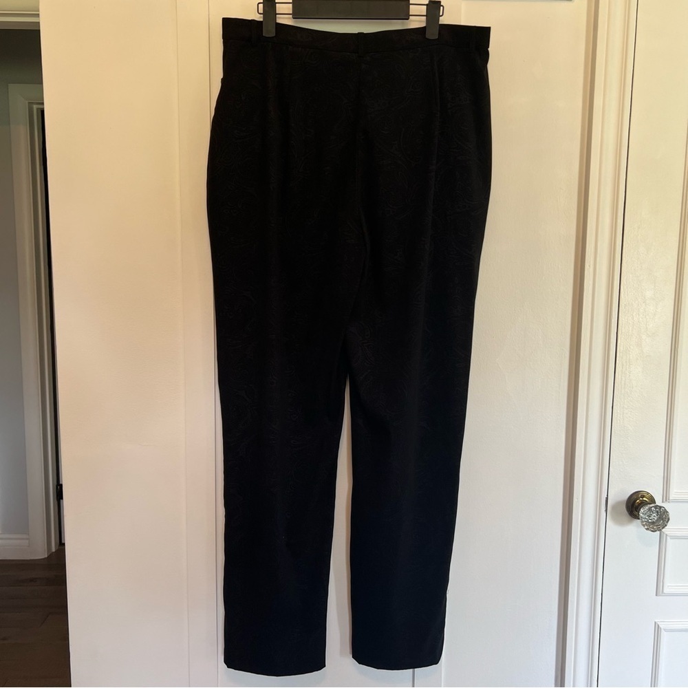 TanJay Black on Black Paisley Pants - Women's Size 14 - Picture 4 of 6